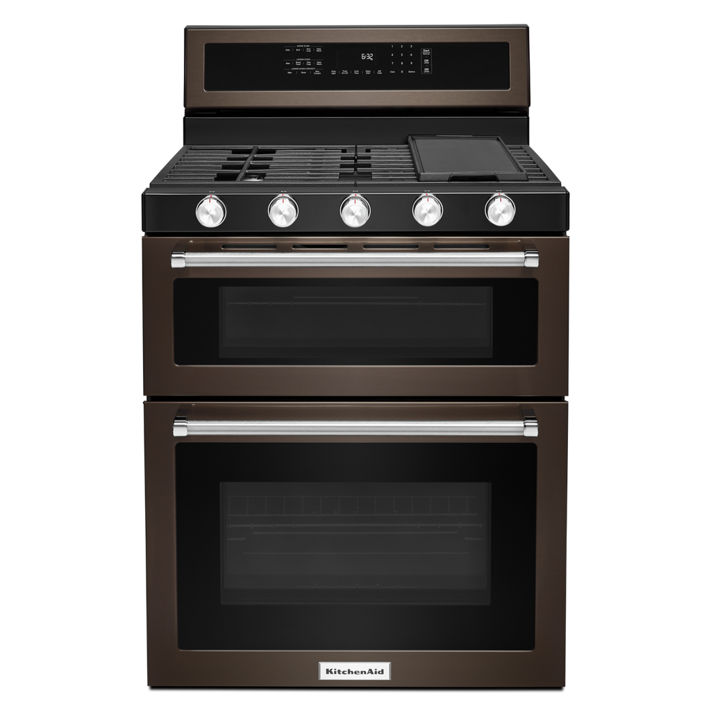 KitchenAid Double Oven Range (KFGD500EBS) - Black Stainless