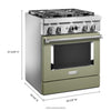 KitchenAid Dual Fuel Range (KFDC500JAV) - Avocado Cream