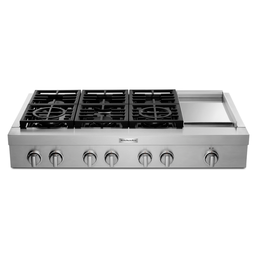 KitchenAid 48" Gas Cooktop (KCGC558JSS) - Stainless Steel