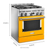 KitchenAid Gas Range (KFGC500JYP) - Yellow Pepper