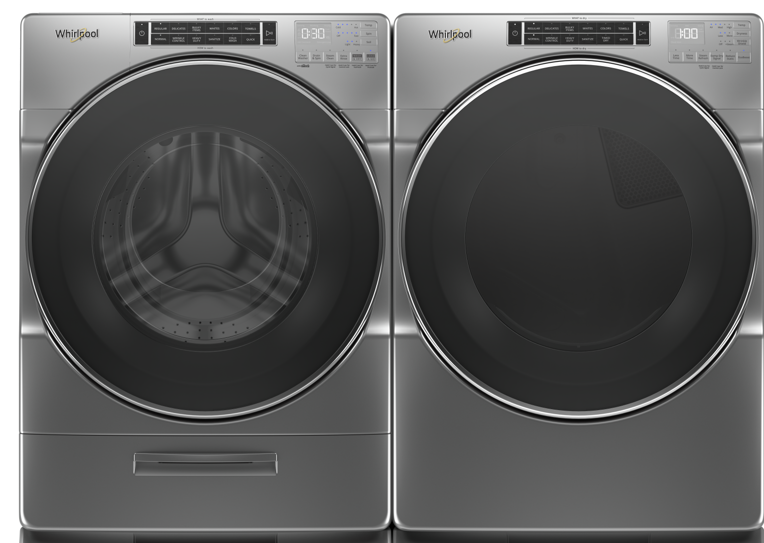 Whirlpool Front Load Pair (WHL1479607K) - Chrome Shadow Whirlpool Front Load Pair (WHL1479607K) - Chrome Shadow