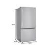 LG Bottom Mount Fridge (LRDCS2603S) - Stainless Steel