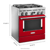 KitchenAid Dual Fuel Range (KFDC500JPA) - Passion Red